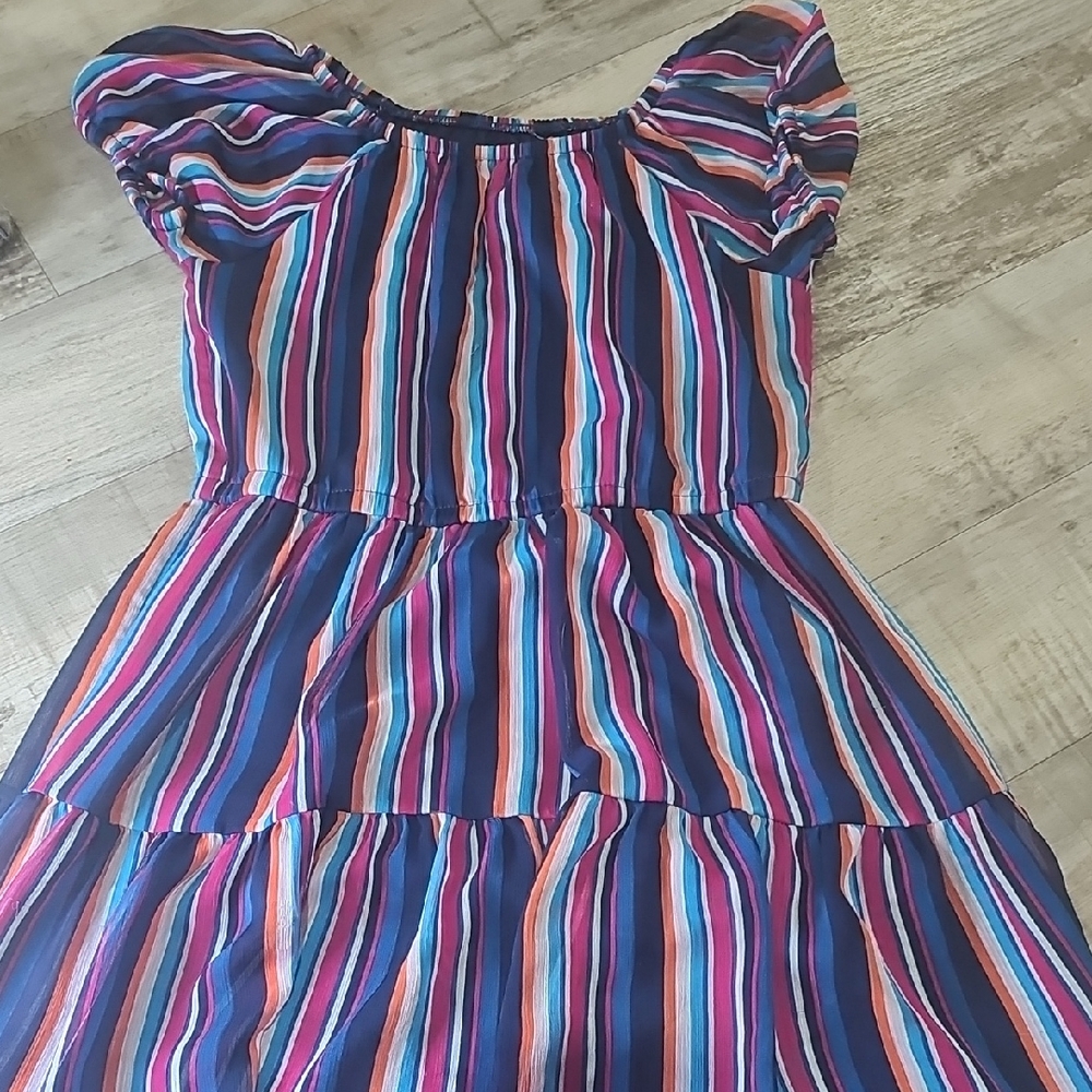 Wonder Nation Colorful Striped Casual Dress